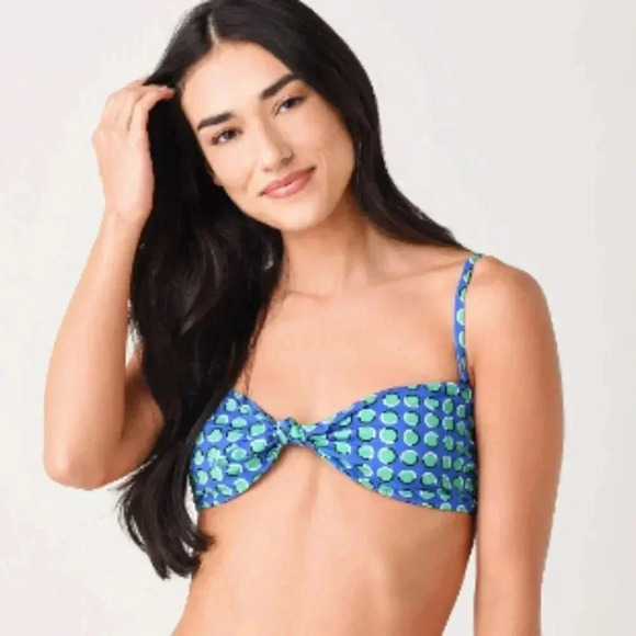 Solid & Striped The Roux Bikini Top Cobalt Blue Polka Dot - Picture 1 of 10